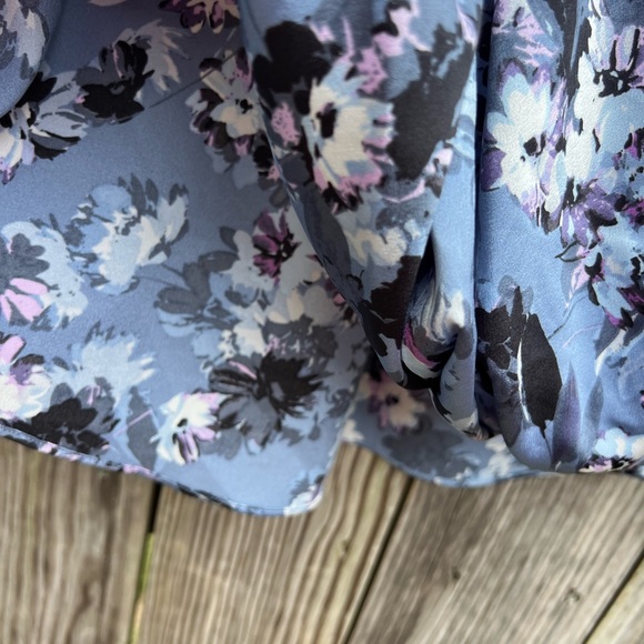 INC International Concepts Blue Gray White Floral Long Sleeve Top Women’s PXL - Picture 6 of 11